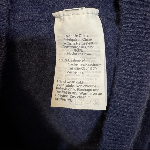 J. Crew Brushed Cashmere Crewneck Navy Sweater Size Large - Picture 6 of 7